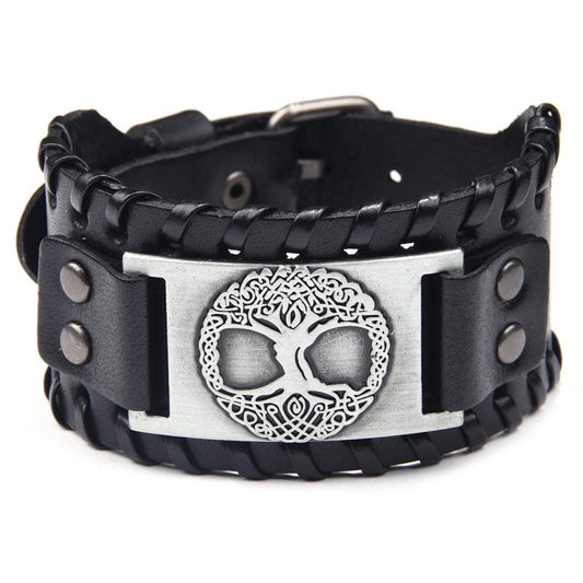 Armband Yggdrasil Läder Svart