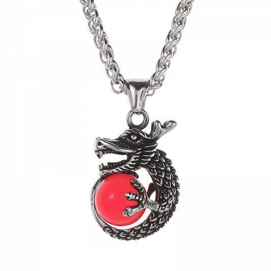 Necklace "Baby Dragon" Red Ball