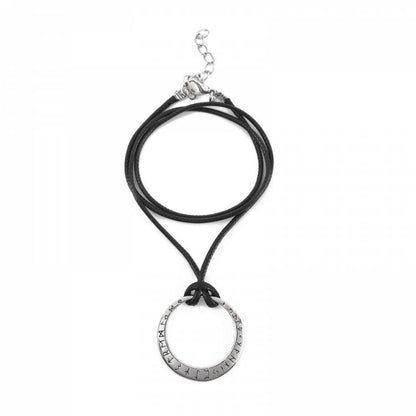 Halskette "Runenrad" Leder