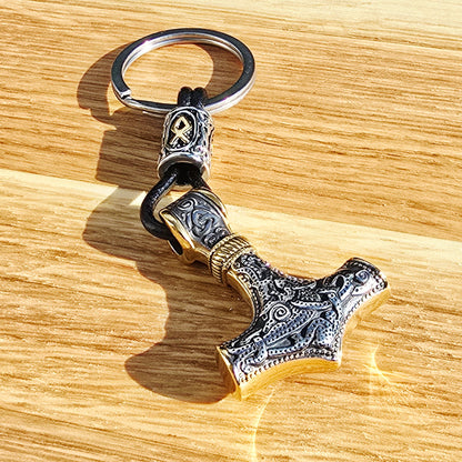 Nyckelring - "Mjölner Asgard Knot" Dualtone