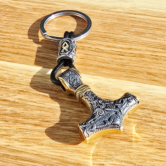 Nyckelring - "Mjölner Asgard Knot" Dualtone