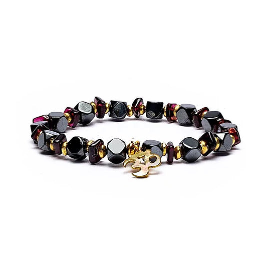 Armband "Hämatit &amp; Granat"