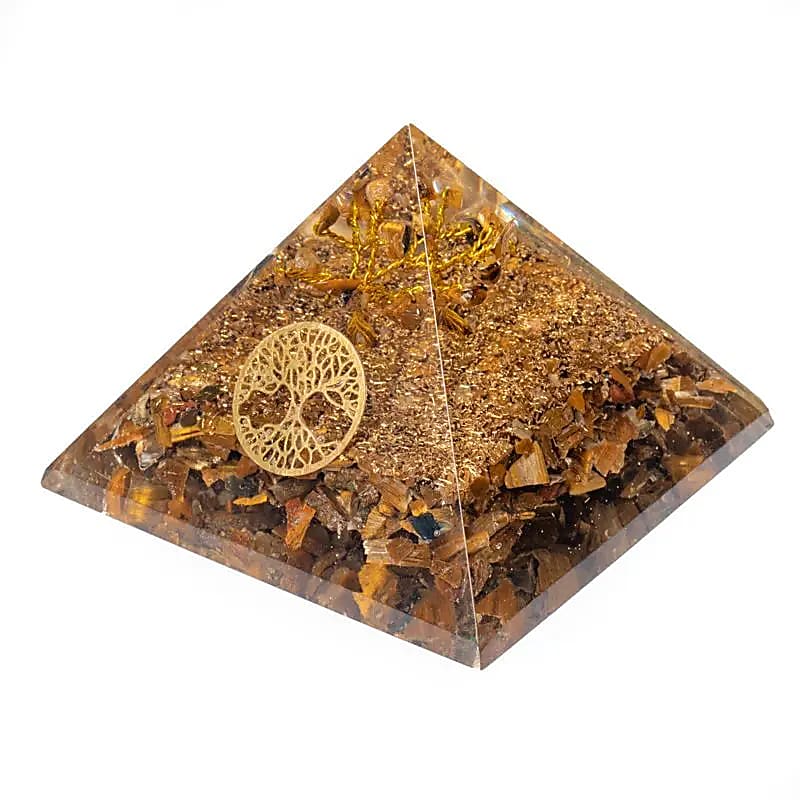 Orgonitpyramide - Tigerauge und Baum des Lebens  