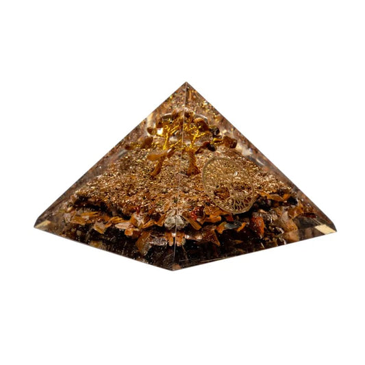 Orgonitpyramide - Tigerauge und Baum des Lebens  