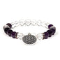 Armband „Bergkristall &amp; Amethyst mit Blume des Lebens“ 