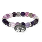 Armband „Fluorit &amp; Amethyst mit Lebensbaum“