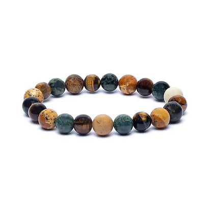 Armband "Kambaba-Jaspis, Tigerauge & Bildjaspis"