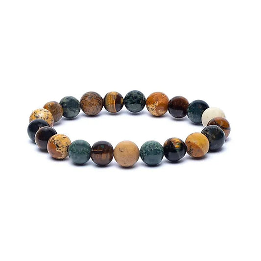 Armband "Kambaba-Jaspis, Tigerauge & Bildjaspis"