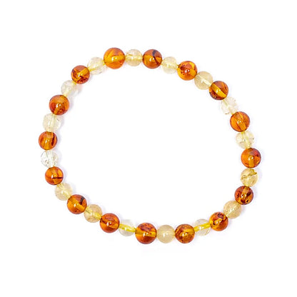 Armband "Bärnsten och Citrin" 6mm