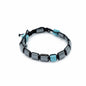 Magnetisches Shamballa-Armband – Hämatit und Türkis 