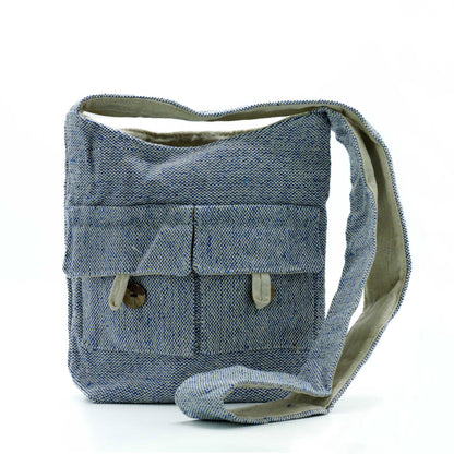 Fickväska i Bomull - Jeansfärg, 26cm
