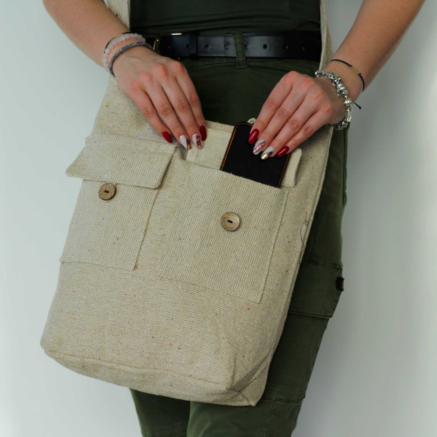 Cotton Pocket Bag - Lavender, 36cm