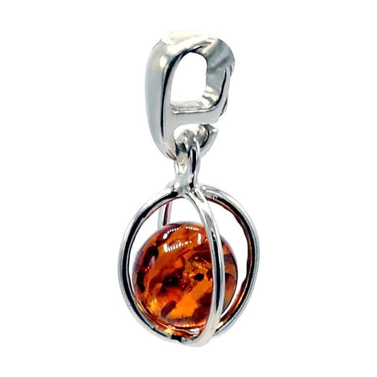 Pendant in Sterlingsilber med Bernsteinkugel