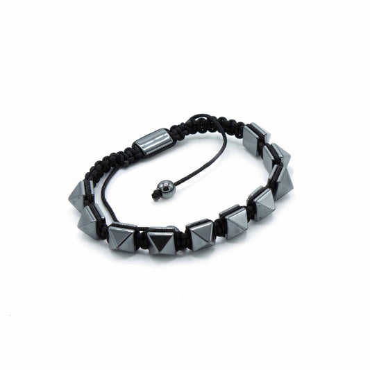 Magnetisches Shamballa-Armband aus Hämatit mit pyramidenförmiger 