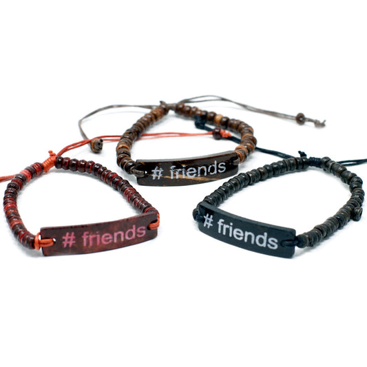 Freundschaftsarmband „Friends“ – Kokosnuss