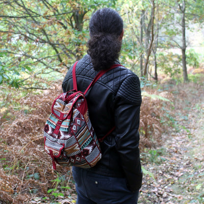 Jacquard Rucksack – Natürlich &amp; Einzigartig - Braun