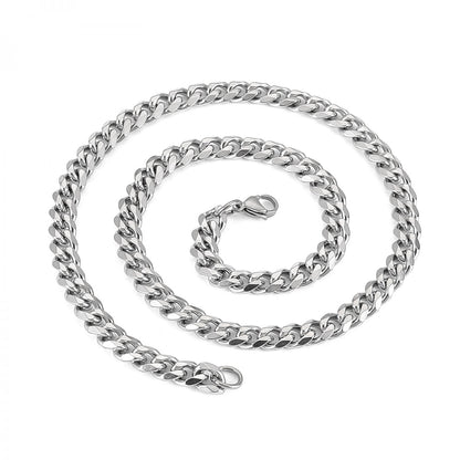 Linkchain necklace – stainless steel, silver