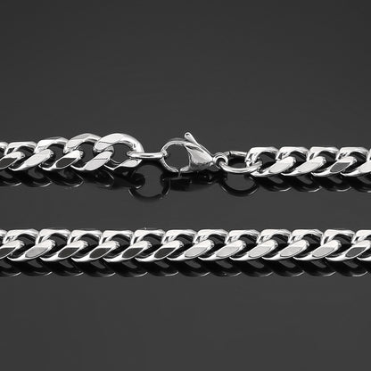 Linkchain necklace – stainless steel, silver
