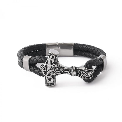 Lederarmband Mjölnir – verschiedene Farben