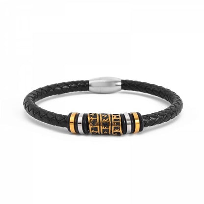 Lederarmband "Goldrunen" einfach