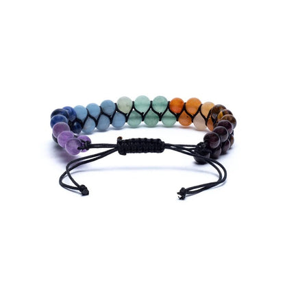 Chakra-Armband – doppelt, verstellbar mit Edelsteinen