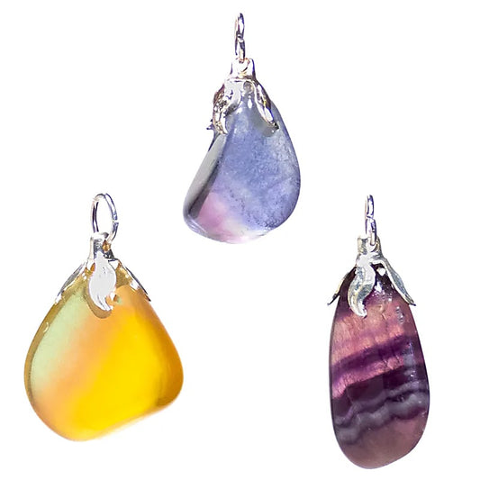 Edelsteinpendant - Regenbogen Fluorit