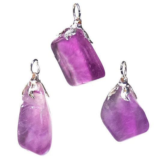 Edelsteinpendant - Lila Fluorit