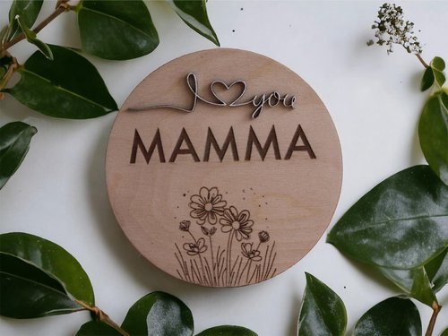 Holzdekoration „Ich liebe dich Mama“