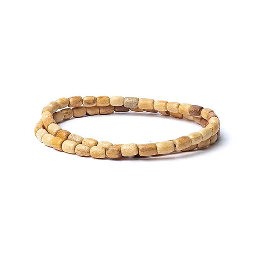 Palo Santo-Röhrenperlen-Halsband Elastisch