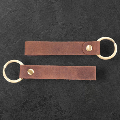 Schlüsselanhänger aus Leder mit Schlaufe und Messingring