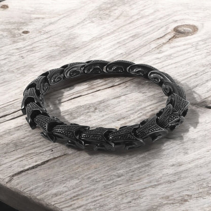 Armband „Fafnir-Drache“ – 304 Edelstahl – Schwarz