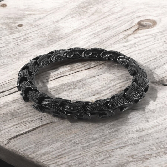 Armband „Fafnir-Drache“ – 304 Edelstahl – Schwarz
