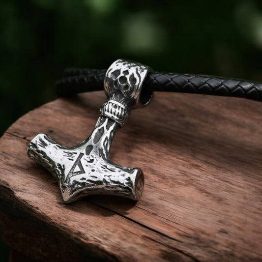 Leder Halsband "Giant Thor Mjölnir"