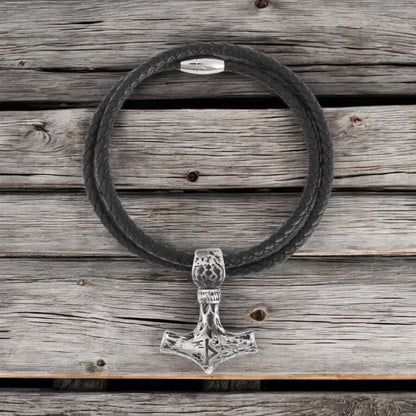 Leder Halsband "Giant Thor Mjölnir"