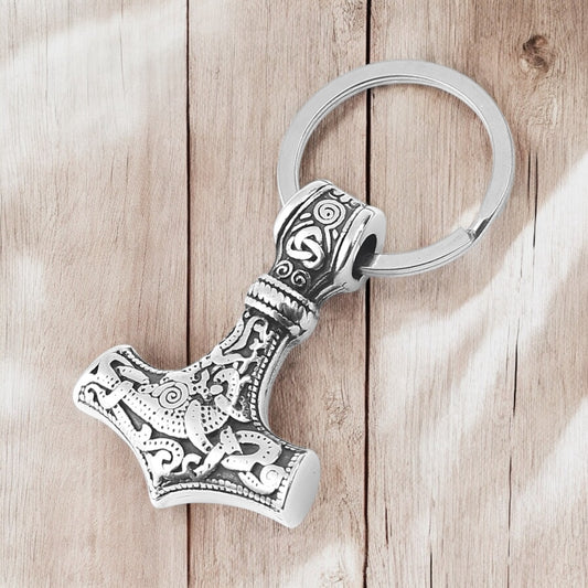 Schlüsselanhänger "Mjölner Valknut" Classic - Silber (2025)
