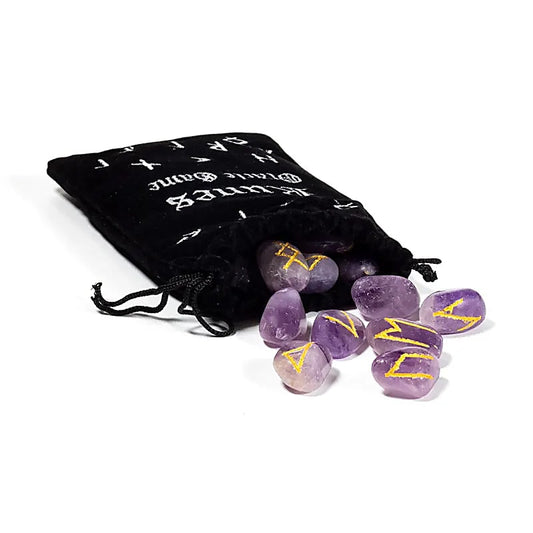 Runen-Orakel-Set Amethyst in einem Beutel 