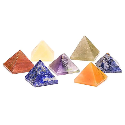 Edelstein-Set „7 Pyramidenförmige Chakra-Steine“