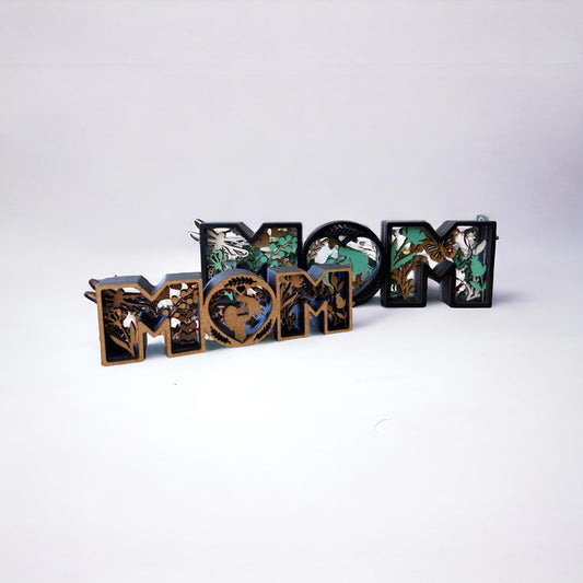 Holzdekoration „MOM“ Multilayer