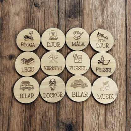 Holzbretter für das Kinderzimmer mit Text zur optimalen Aufbewahrung 60mm