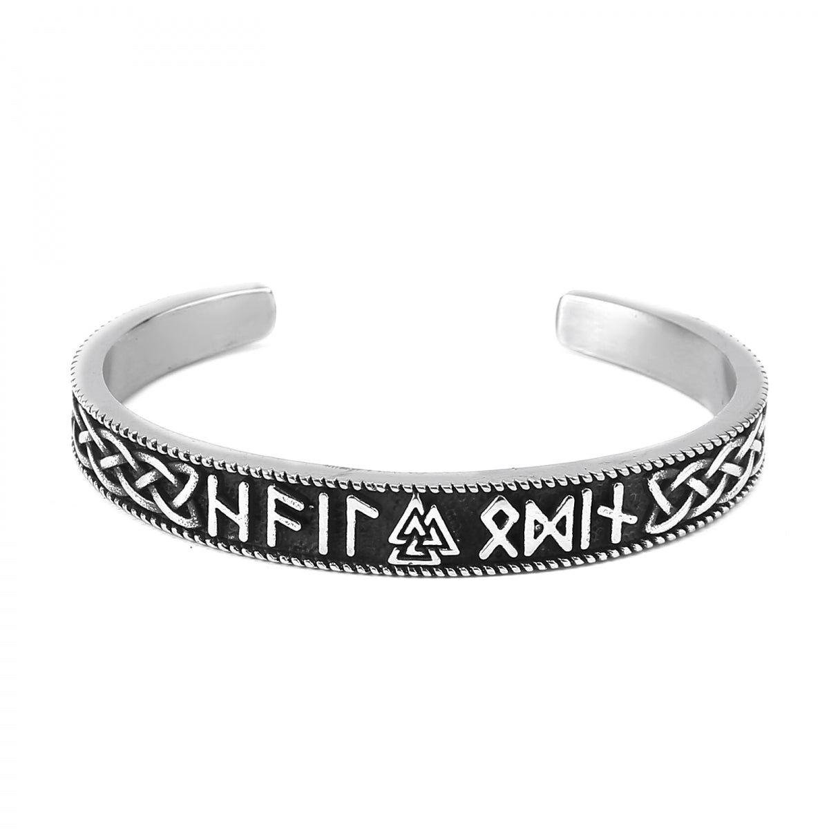 Valknut-Runes Bangle - Silver