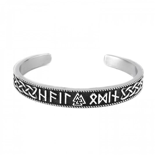 Valknut-Runes Bangle - Silver