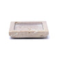 Kerzenhalter / Untersetzer aus Speckstein - Beige, Quadratisch